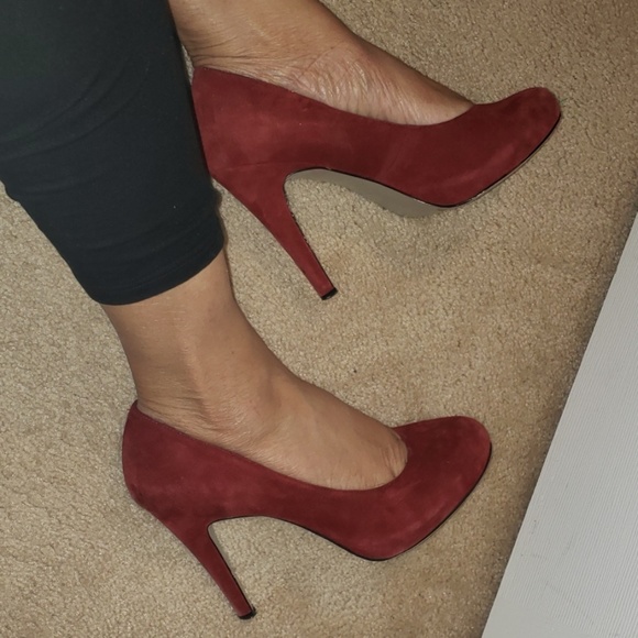 Jessica Simpson Shoes - Red Suede platform pumps